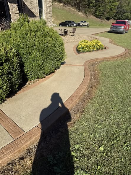 Concrete Walkway after pressure washing