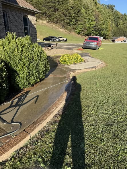 Concrete Walkway before pressure washing